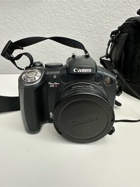 Canon PowerShot S5 IS 8.0MP 12x Optical Zoom Digital Camera Black-Tested W/Case